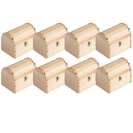 8 Pack: 6.5" Domed Wood Box by Make Market®